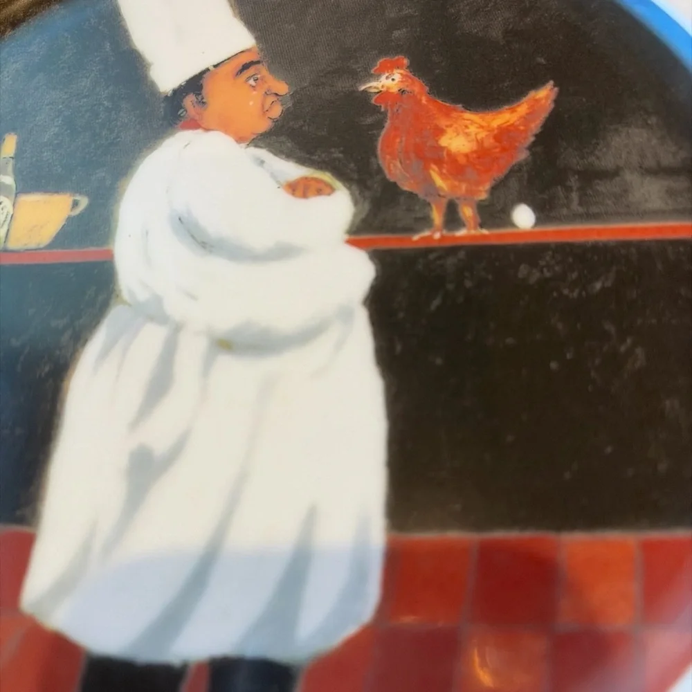 Vintage William Sonoma Chef Series Guy Buffet Hen Mother To Be Dinner Plate 11